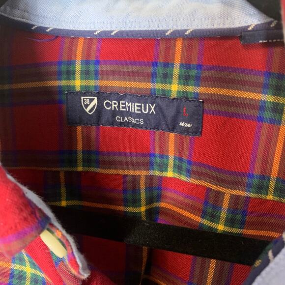 Red Plaid Heavy Twill Shirt Cremieux Sz Large - Picture 3 of 5